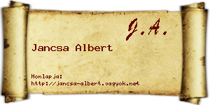 Jancsa Albert névjegykártya