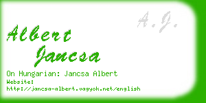 albert jancsa business card